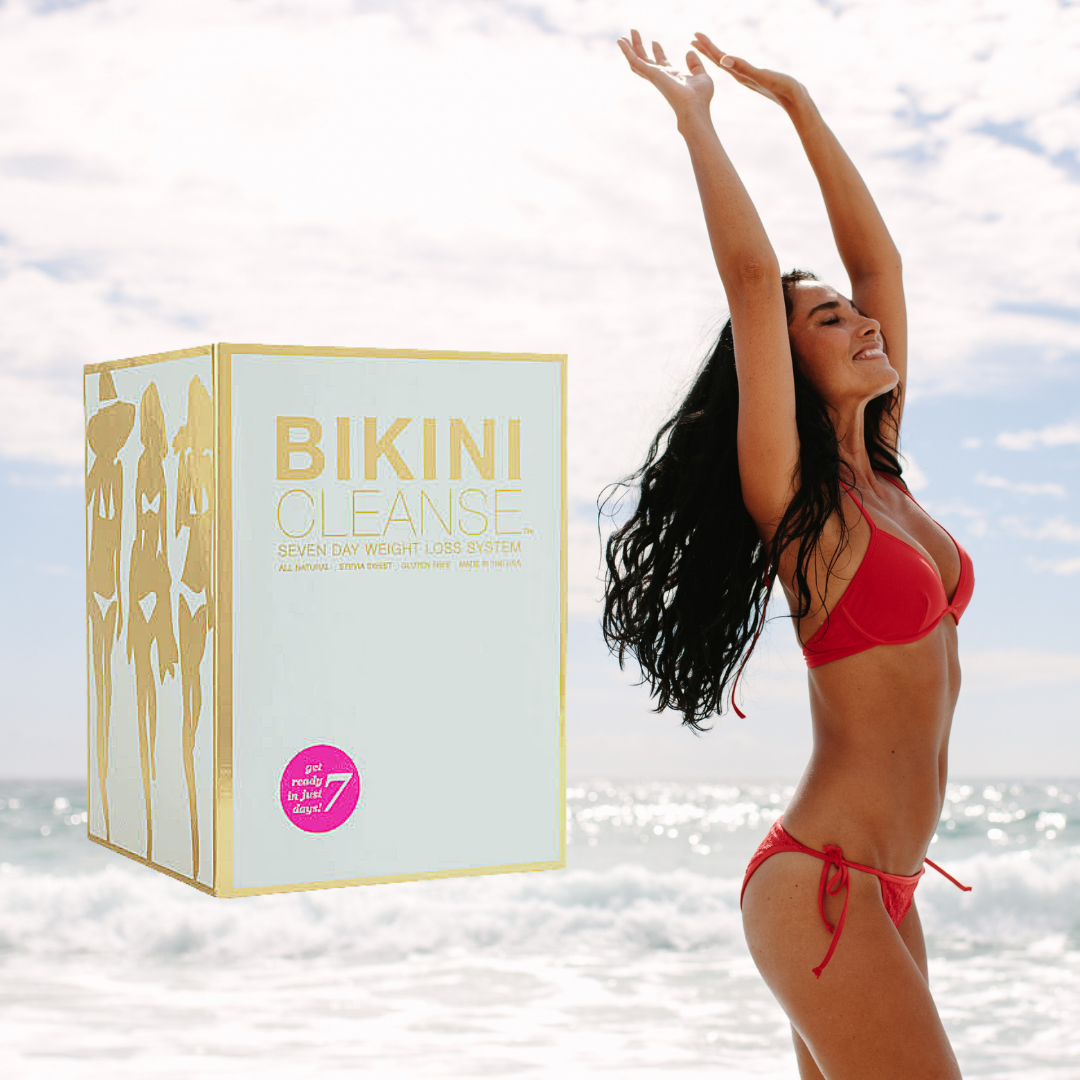 Bikini Cleanse Seven Day Weight Loss System, Woman Bikini Swimsuit enjoys the ocean
