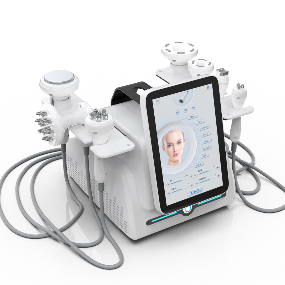 9 in 1 Cavitation Machine with Pink Lipo Laser Paddles.