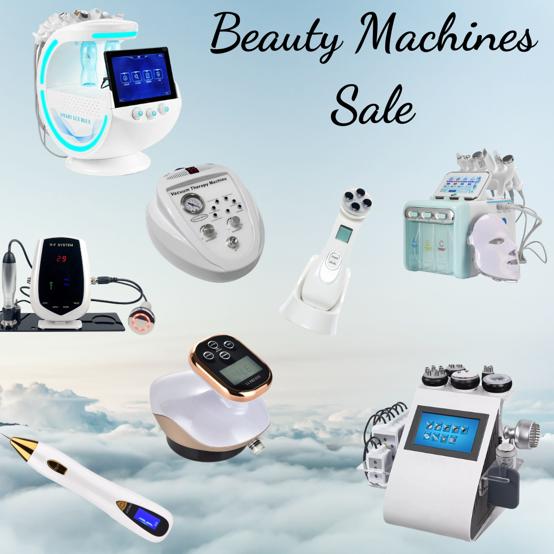 Beauty machines sale, various skin care devices float in the clouds