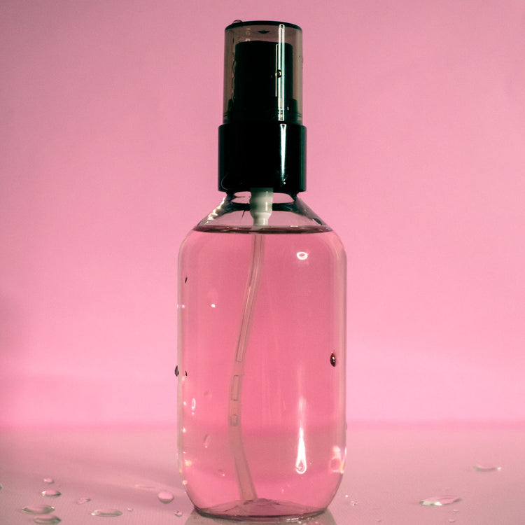 Rejuva Fresh Antioxidant Toner, Pink Bottle of Pink Background